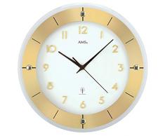 AMS 5850 Horloge murale radio-pilotée en métal au style moderne