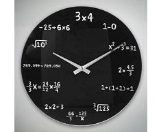 ootb 79/3029 Horloge Murale en Verre, Noir, Standard