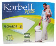 KORBELL - Recharge Poubelle - MAXI - 26 L - X3 - Biodégradable - Anti-odeurs