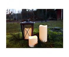 Star Bougie plastique LED Avec minuteur, LED ambre, à piles usage extérieur, boîte à fenêtre, 15 x 7,5 cm