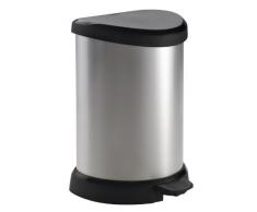 Curver 169795 Poubelle à Pédale 20 L Polypropylène Aspect Métal 30,3 x 44,8 x 26,8 cm