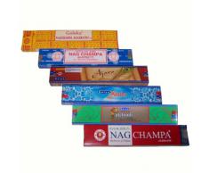 6 Variétés d'encens Nag Champa différentes Parfums Nag Champa Bâtonnets d'encens indiens