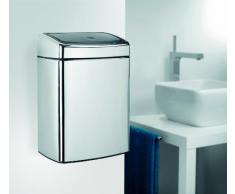 Brabantia 477201 Poubelle Touch Bin Rectangulaire avec seau en plastique 10 L - Inox Brillant