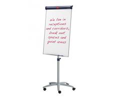 Nobo Barracuda Tableau blanc avec chevalet Paperboard Magnétique, grand format avec roulettes à frein et cadre bleu