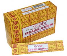 Encens Goloka Nagchampa Agarbathi - 12 boîtes Parfum Nag Champa Bâtonnets d'encens indiens