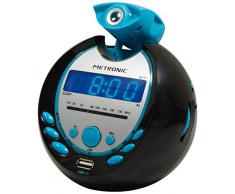 Metronic 477016 Sportsman Radio-réveil avec port USB - Noir et Bleu