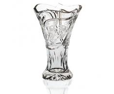 Vase, vase en cristal, collection "MARIA", 21,5 cm, fait à main,bleu, cristal(GERMAN CRYSTAL powered by CRISTALICA)
