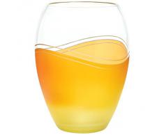 Vase, vase en cristal, collection "ELEMENTS", 26,5 cm, faits main, orange/jaune (GERMAN CRYSTAL powered by CRISTALICA)