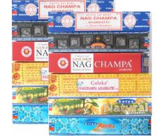 Assortiment d'encens Nag Champa varié 12 boîtes Parfum indien d'intérieur