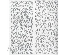 Artemio 11004049 Sticker Alphabet Scrapbooking X 177, Papier, Argent, 14 x 0,2 x 24,5 cm