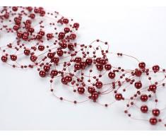 Guirlande perlée rouge vin de bordeaux rouge 5 Pièces â 1 m 3 Décoration de table Baptême De Mariage Noël