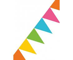 Guirlande fanions fluo multicolore en papier (4,50 m)