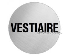 OFFORM Plaque de Porte en Acier INOX brossé, Pictogramme Vestiaire Ø 75 mm No.8599