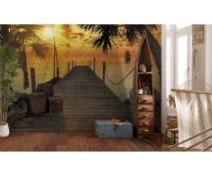 Komar 8-918 368 x 254 cm île au trésor Papier peint mural - Orange (Lot de 8)