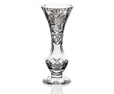 Vase, vase en cristal, collection "VIRNA", 21 cm, faits main, transparent (GERMAN CRYSTAL powered by CRISTALICA)