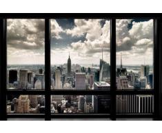 1art1 New York Poster - Fenêtre Qui Donne sur La Skyline (91 x 61 cm)