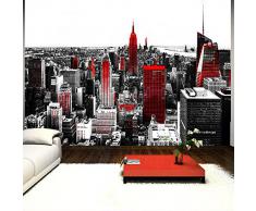 murando Papier peint intissé 300x210 cm Décoration Murale XXL Poster Tableaux Muraux Tapisserie Photo Trompe l'oeil New York rouge gris 10110904-61