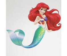 Thedecofactory 539144 Sticker géant repositionnable La Petite sirène Disney, Vinyle, Orange/Vert, 97,79 x 80,01 x 0,1 cm