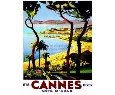 TRAVEL TOURISM CANNES COTE D'AZUR BEACH FILM FESTIVAL FRANCEAD POSTER AFFICHE ART 2345PY