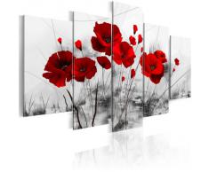 B&D XXL murando Impression sur Toile intissee 200x100 cm 5 Pieces Tableau Tableaux Decoration Murale Photo Image Artistique Photographie Graphique Fleurs 0107-5