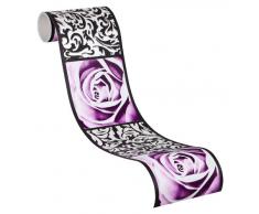 A.S. Création Frise murale autocollant Stick Ups noir poupre 5,00 m x 0,13 m 901910