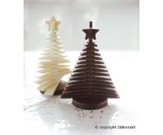 Silikomart 22.151.77.0065 C3D01 Moule pour Chocolat Forme Sapin de Noël Silicone Marron