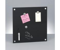 Zeller 11602 Tableau mémo en verre noir, 40 x 40 cm