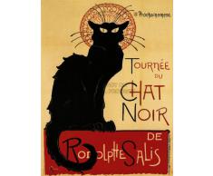 Bumblebeaver Black Cat Chat Noir Rodolphe SALIS Paris France Vintage Poster Art Print 12x16 inch 30x40cm Noir Ancien Affiche Impression d'art