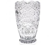 Vase, vase en cristal, collection "REBECCA", 17,5 cm, fait à main, transparent, cristal, style moderne (GERMAN CRYSTAL powered by CRISTALICA)