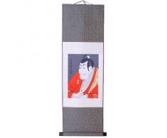 lachineuse KAKEMONO SAMOURAÃ Traditionnel - Impression sur Soie - 100 cm X 30 cm
