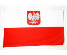 AZ FLAG Drapeau Pologne avec Aigle 150x90cm - Drapeau polonais 90 x 150 cm - Drapeaux