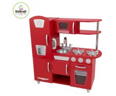 KidKraft 53173 Cuisine enfant en bois Red Vintage, jeu dimitation incluant téléphone - Rouge