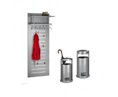 kerkmann - kerkmann Garde-robe murale tec-art, 6 crochets, alu argente