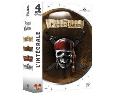 Pirates des Caraïbes - La quadrilogie : La malédiction du Black Pearl + Le secret du coffre maudit + Jusqu'au bout du monde + La fontaine de Jouvence - Coffret 4 DVD