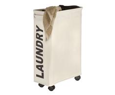 WENKO 3450113100 Panier Ã Linge Corno, Beige, 43 Litres, Polyester, 18,5 x 60 x 40 cm