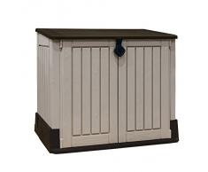 Grand coffre de rangement pour le jardin en pvc CARACAS 845 L Beige/Marron Clair