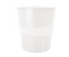 Leitz Wow 52781001 Corbeille à Papier - Blanc Métallisé