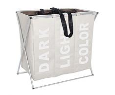 Wenko 3440113100 Panier à Linge Trio Beige
