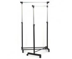 Double portant à vêtements extensible