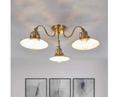 Lampada da soffitto Arkadia a 3 luci ottone antico
