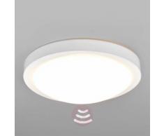 Lampada soffitto Aras bianca bagno, sensore e LED