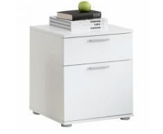 Comodino Marfik III con 2 cassetti in bianco opaco