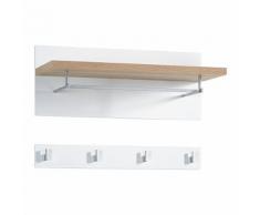 Pannello appendiabiti Top in bianco opaco essenza rovere fresato