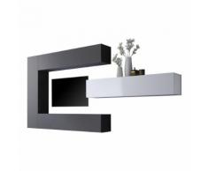 Parete attrezzata Cube II in grigio opaco e bianco lucido