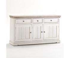 Comò Opus II in pino riciclato verniciato bianco antico