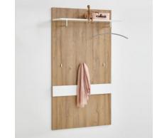 Pannello appendiabiti Rota in essenza rovere rustico e bianco lucido