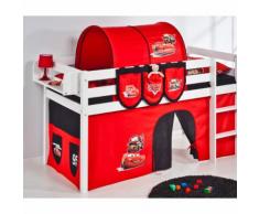 Letto a soppalco Jelle in bianco motivo Cars