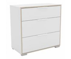 Cassettiera Klesa S in bianco opaco e rovere
