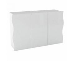 Comò Onda II in bianco lucido