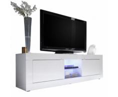 Mobile porta TV Basic M con 2 ante in bianco lucido